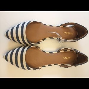 NWT striped d'orsay flats 9 1/2